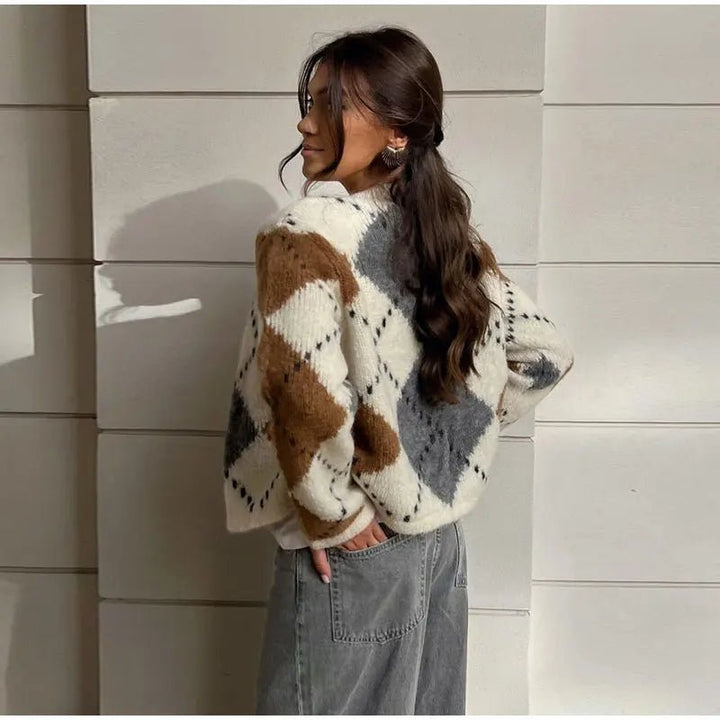 Argyle Cozy Chic Cardigan - Meliorae