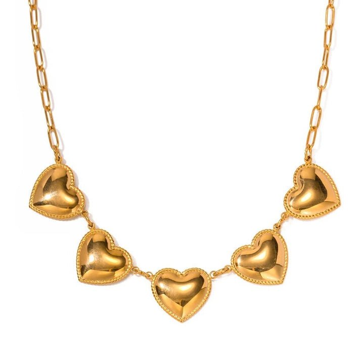 Golden Heart Link Necklace - Meliorae