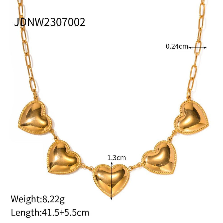 Golden Heart Link Necklace - Meliorae