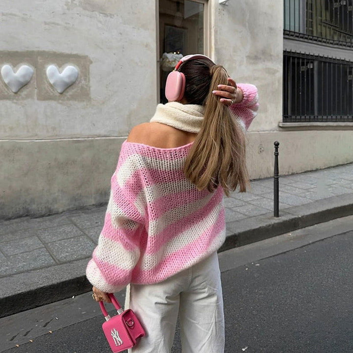 Striped Pullover Sweater - Meliorae